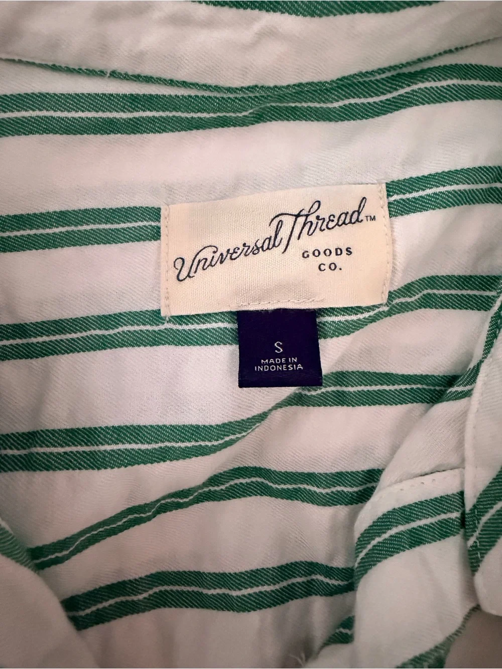 Universal Thread Green & White Striped Maxi Shirt Dress - Picture 2 of 2